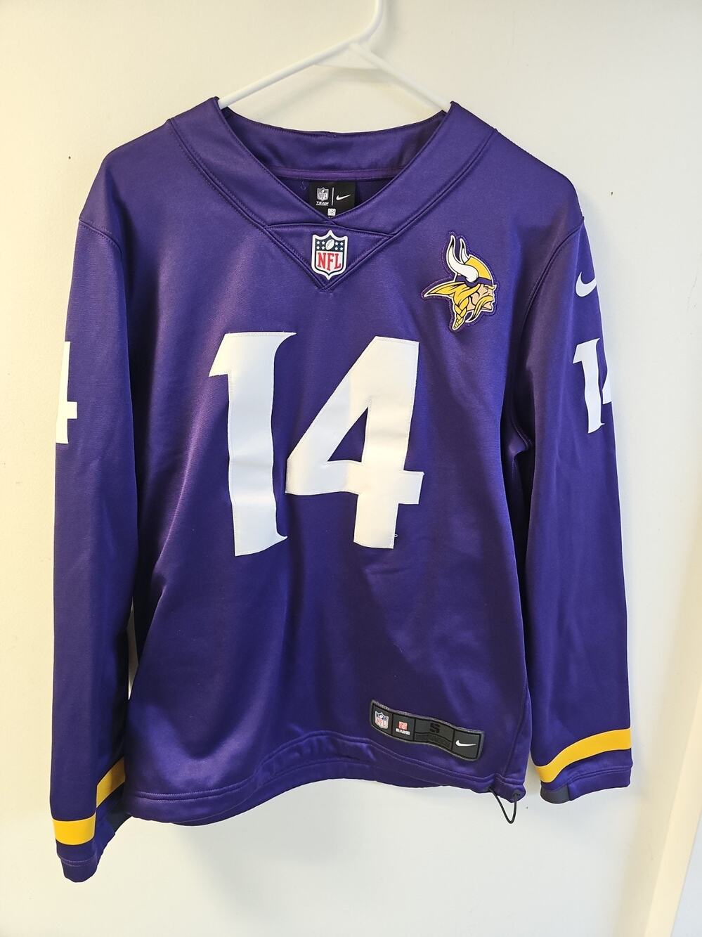 NFL Minnesota Vikings Stefon Diggs #14 Nike Long Sleeve Jersey Men’s Small